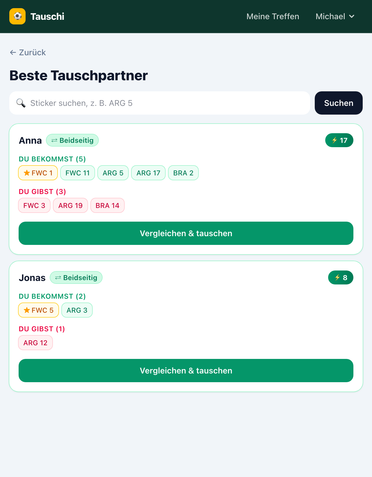 Tauschpartner finden