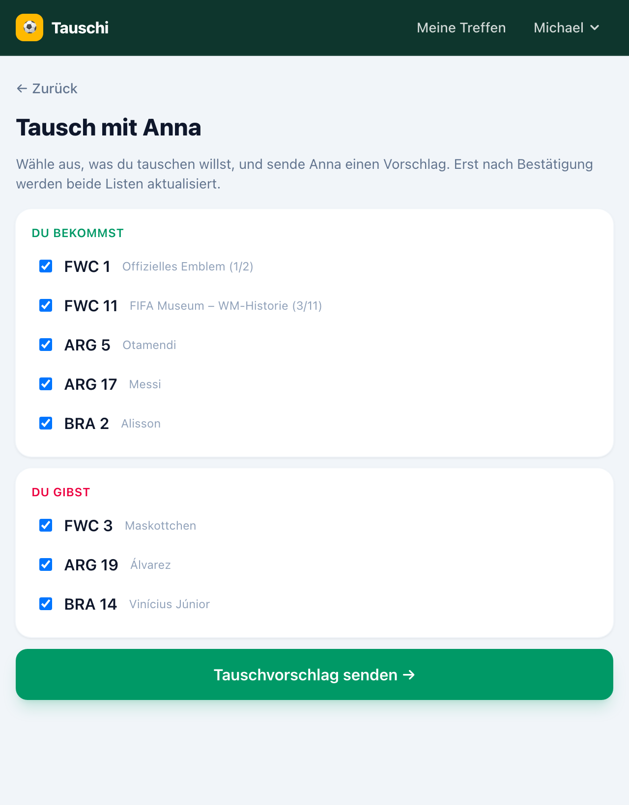 Tauschen & abhaken